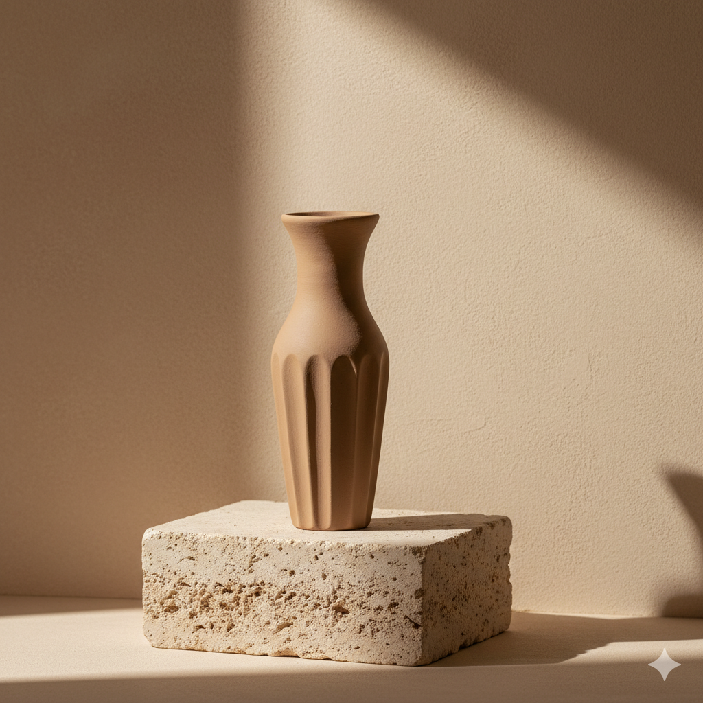 Refined Moroccan artisan decor accent displayed on a neutral surface in a warm hospitality setting